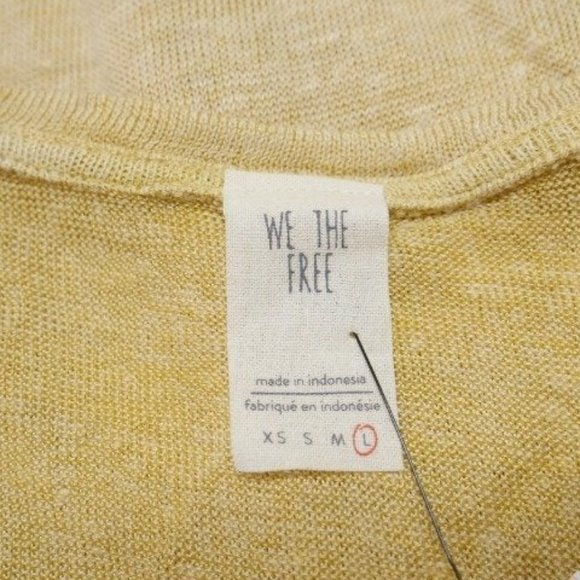 We The Free Slub Knit Gold Linen Blend Sweater Top - Picture 7 of 7